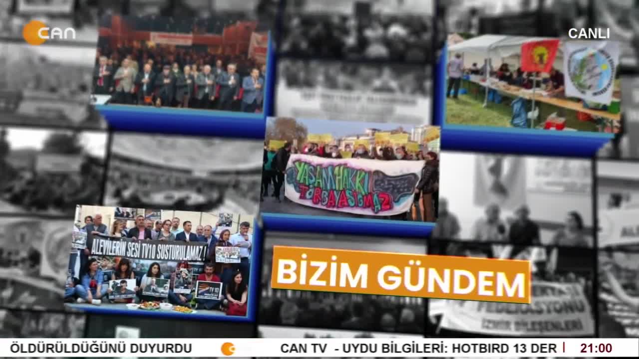 - Maraş Katliamı Ve Adalet Arayışı
- Suriye'de Yaşayan Etnik kimlikler, İnançları Bekleyen Tehlikeler
- Elif Sonzamancı İle Bizim Gündem Programının Konukları DEM Parti Hatay Eşbaşkanı Naim Özbek, ABF Genel Başkanı Mustafa Aslan, Gazeteci Nilgün Mete Ve Gazeteci Cemal Turan - CANTV