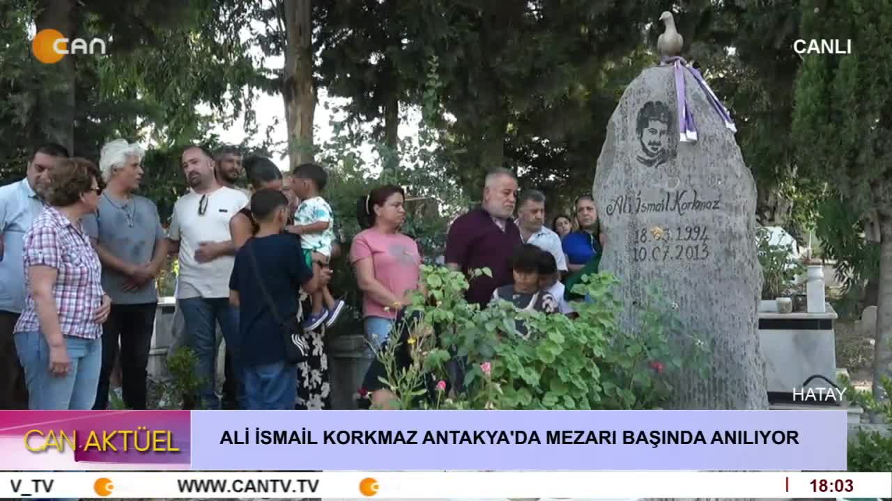 - ALİ İSMAİL KORKMAZ ANTAKYA'DA MEZARI BAŞINDA ANILIYOR - CANTV