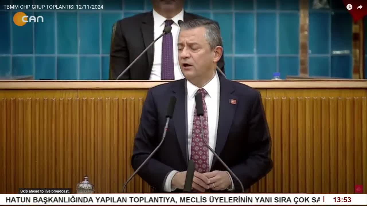 CHP Grup Toplantısı. CHP Genel Başkanı Özgür Özel Konuşuyor. - CANTV