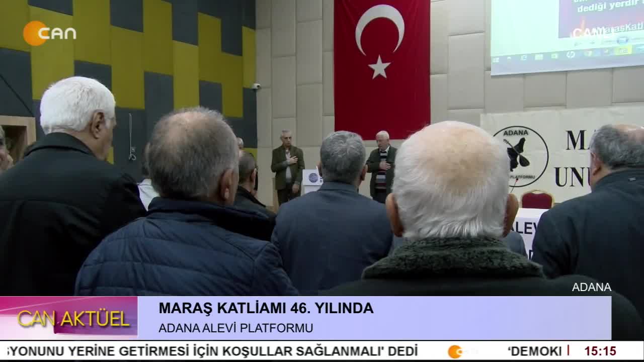 - Maraş Katliamının 46. Yılı
- Adana Alevi Platformu, Katliamda Yaşamını Yitirenleri Anıyor
- Can Aktüel Programı CanTV'de - CANTV