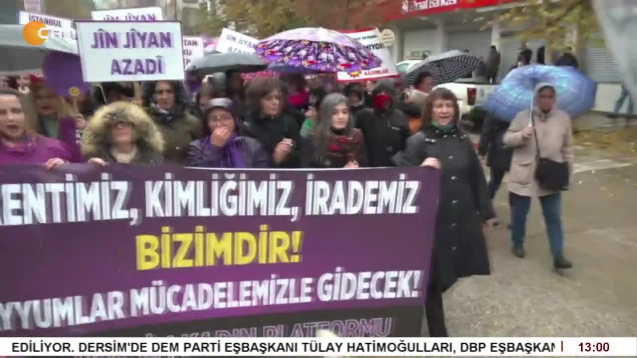 KADINLAR 25 KASIM İÇİN SEYİT RIZA MEYDANINA YÜRÜYÜP AÇIKLAMA YAPIYOR - CANTV