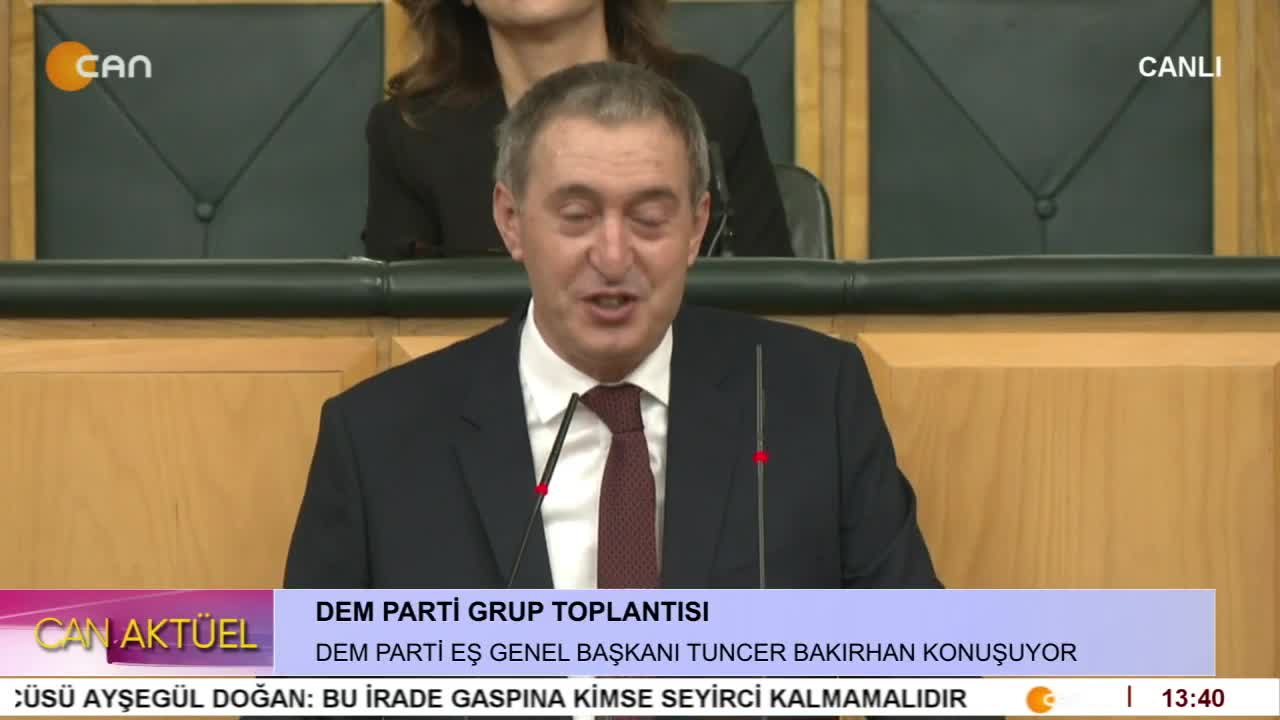 DEM Parti Grup Toplantısı, DEM Parti Eş Genel Başkanı Tuncer Bakırhan konuşuyor. 2 - CANTV