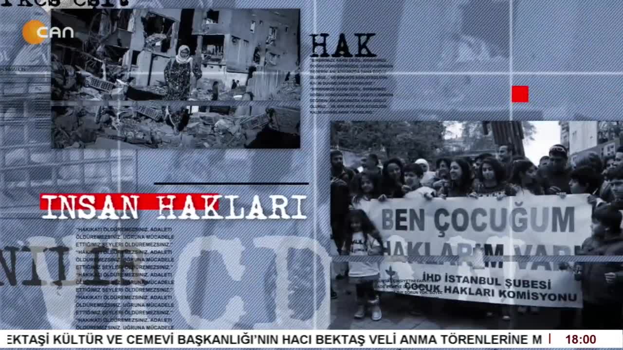 - İnsan Hakları Derneği, Hak İhlalleri Raporunu Yayınladı
- 2023'den Bu Yana İnsan Hakları İhlalleri, 2023'den Bu Yana Ne Değişti?
- Gülseren Yoleri'nin Sunduğu İnsan Hakları Programının Konuğu İHD Eş Genel Başkanı Hüseyin Küçükbalaban - CANTV