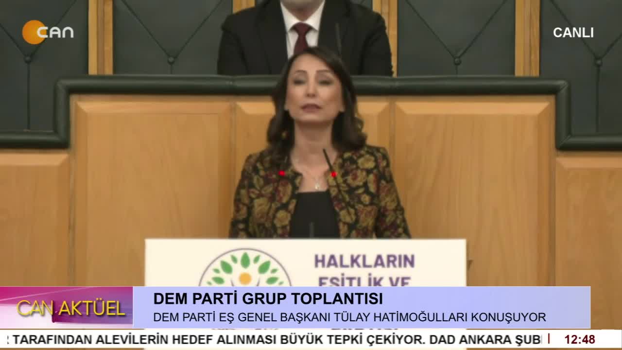 DEM Parti Grup Toplantısı, DEM Parti Eş Genel Başkanı Tülay Hatimoğulları  konuşuyor.. - CANTV