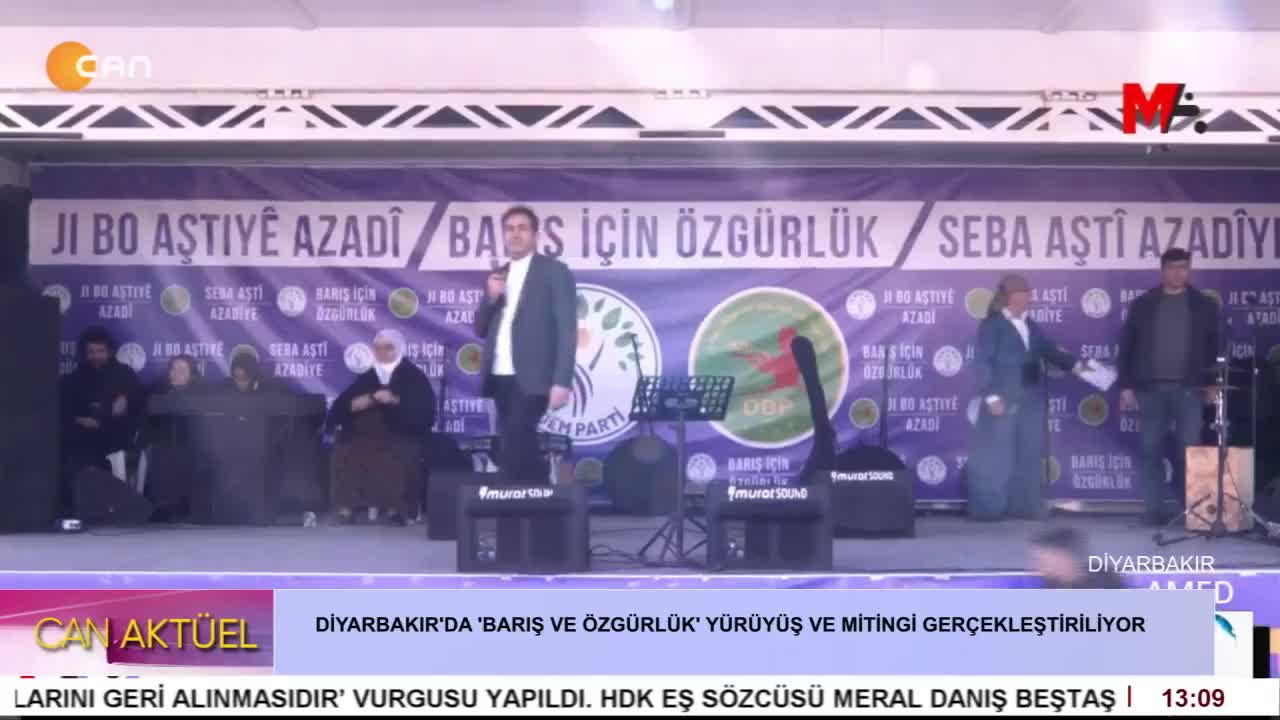 Diyarbakır'da 'Barış ve Özgürlük' yürüyüş ve Mitingi Gerçekleştiriliyor. - CANTV