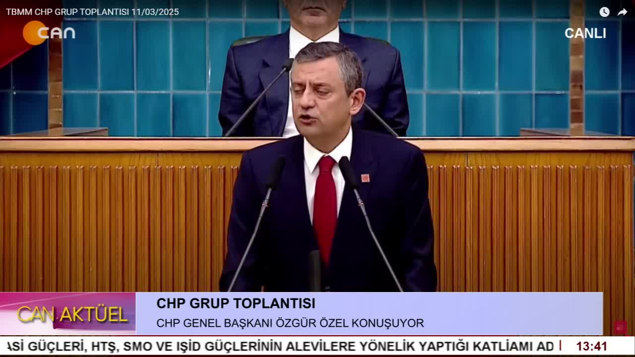 CHP Grup Toplantısı. CHP Genel Başkanı Özgür Özel Konuşuyor. - CANTV