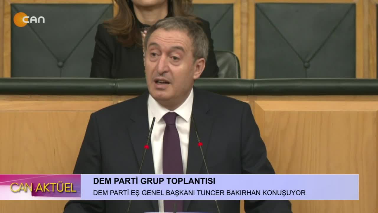 DEM Parti Grup Toplantısı, DEM Parti Eş Genel Başkanı Tuncer Bakırhan konuşuyor.. - CANTV