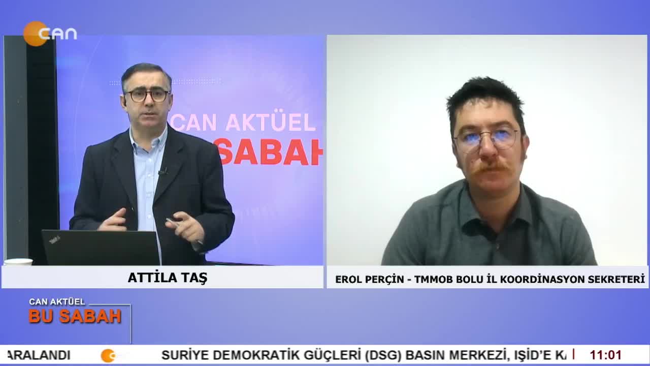 Attila Taş ile Can Aktüel Bu Sabah’ın konuğu TMMOB Bolu İl Koordinasyon Kurulu Sekreteri Erol Perçin. - CANTV